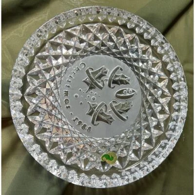 Prato Waterford cristal Natal 1988 prato 5 anéis de ouro 12 dias com caixa - Imagem 1 de 4