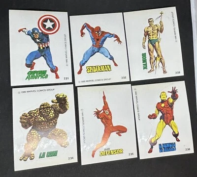 1980 Marvel Terrabusi Complete 30 Card Sticker Set W Extra PSA 6 Captain America - Image 1 of 4