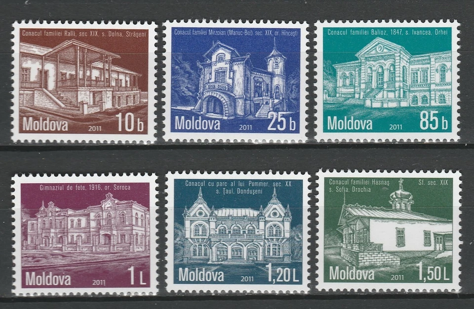 Moldova 2011 Architecture 6 MNH stamps - Image 1 of 1