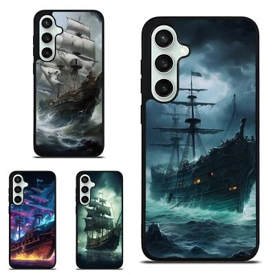Phantom Ship Ghost Hard Black Cover For Samsung 06 05s 03s a14 a15 a16 5G - Image 1 of 4