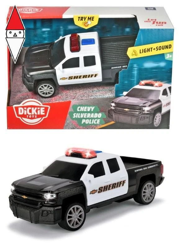 MODELLINO SIMBA CHEVY SILVERADO POLICE IN SCALA 1/32 CM 15 CON LUCI E SUONI - Immagine 1 di 1