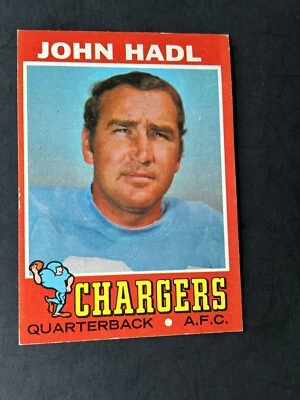 1971 Topps Football #255 John Hadl EX San Diego Chargers Kansas Set Break - Image 1 of 2