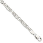 Silver 7.5inch Polished Diamond-cut Fancy Link Bracelet QH378