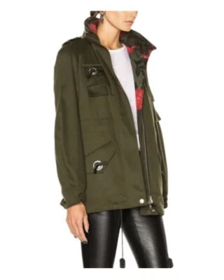 Coach Coat Fern Military Parka Size 00 Women's Rose Lining Hood Waist String - Image 1 of 4