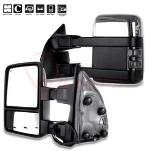 For 08-16 F250 F350 F450 F550 Super Duty Pair Power Heated Chrome Tow Mirrors - Bild 1 von 11