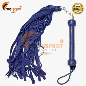 Genuine Purple Suede Thick Leather Flogger 26 Tails Heavy Duty Leather Flogger - Picture 1 of 9
