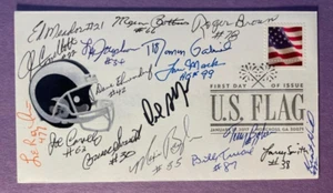 SIGNED LOS ANGELES RAMS LEGENDS (16 SIGS) FDC AUTOGRAPHED FIRST DAY COVER  - Picture 1 of 3