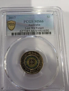 Australia 2017 Dome Lest We Forget $2 Coin PCGS MS66 TWO DOLLAR - Picture 1 of 1
