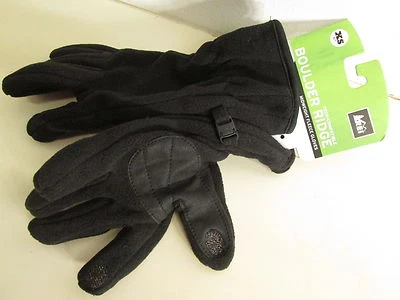 REI Boulder Ridge Black Tech comp Mid-weight Fleece gloves grip size XS Kids 6-7 - Image 1 of 4