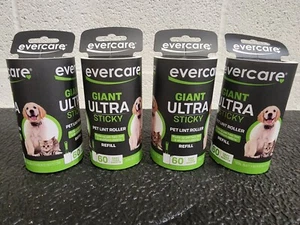 Pack Of 4 - Evercare Giant Pet Hair and Lint Roller Refill, 60 Sheets Roll - Picture 1 of 1