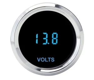 Dakota Digital Solarix 2-1/16" Voltmeter Gauge Blue Display Chrome SLX-05-1-C - Bild 1 von 1