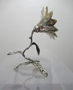 Soporte de especias besamim de plata esterlina judaica raro, patrón de flores y hojas - Imagen 1 de 13