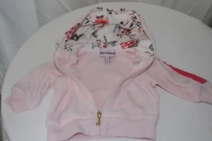 Juicy Couture 2 Piece Terry Warm Up Set Jacket Sweatpants 3-6 Months ~ Pink - Picture 1 of 8
