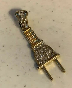 ciondolo a spina, gioielli, oro 1,5", strass - Foto 1 di 1