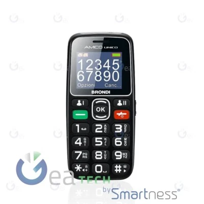 BRONDI AMICO UNICO TELEFONO CELLULARE MEMORIA ESPANDIBILE CONTROLLO REMOTO NERO - Immagine 1 di 4