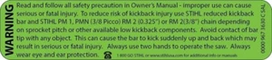 1 Label for Chain Break Warning Chainsaw 460/MS660 Label Decal Sticker P41 - Bild 1 von 1