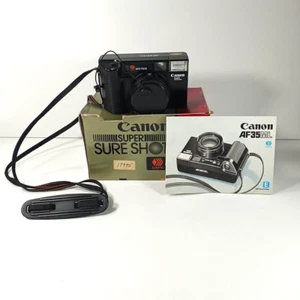 Canon AF35ML 40MM F/1.9 Point & Shoot 35mm Film Camera Black Tested In Box - Picture 1 of 12