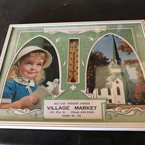 Vtg Village Market America's Heritage & Religous Freedom Advertising Thermometer - Picture 1 of 3