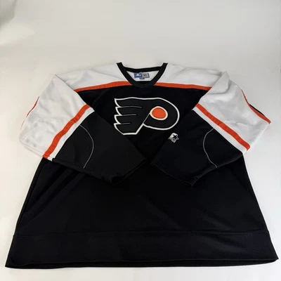 VINTAGE NHL Philadelphia Flyers Jersey Black White Hockey Starter Men's Size 2XL - Image 1 of 4