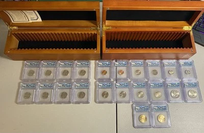 ICG-SP69 2005 P & D 8 Coin Set & 2006 P & D 14 Coin Set In Wooden Boxes - Image 1 of 4