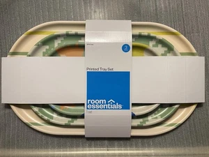 Room Essentials Printed Tray Set Of 3 Small Medium Large  - Picture 1 of 1