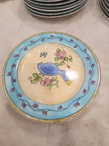Vintage Birds and Bees Salad Plates All #3042 Sango 7 7/8 " Six Total - Picture 1 of 11