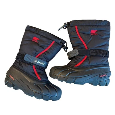 Botas de Nieve Sorel Juveniles Negras Rojas Impermeables Aisladas Invierno Talla 3 Juveniles Foto 1 de 4