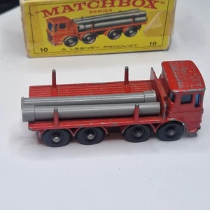 Lesney Matchbox - 10d Leyland Pipe Truck - Only 2 Pipes - With Poor Box - Picture 1 of 17