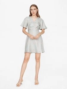 POMELO Elegant Silver and Peach Dress- size M ( run small ) - Picture 1 of 15