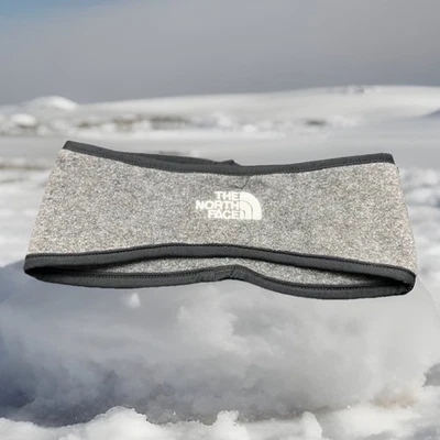 The North Face Unisex Winter Fleece Headband Ear Warmers Gray Embroidered Used - Image 1 of 4