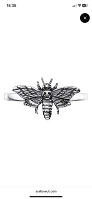 As Above Misery Moth 925 Sterling Silver Ring BRAND NEW US 11/UK V-W - Image 1 of 4