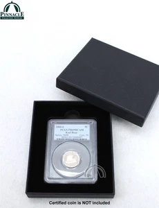 Black Display Box for 1 NGC or PCGS Graded Certified Coin Slab w Black Interior - Imagen 1 de 10