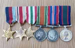 WW2 Royal Navy Volunteer Reserve Miniature Medal Group Of Six - Picture 1 of 6