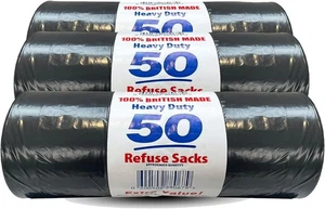 EXTRA FUERTE NEGRO RESISTENTE FORROS DE CONTENEDORES BOLSAS BASURA RESIDUOS SACOS 200 G UK - Imagen 1 de 2