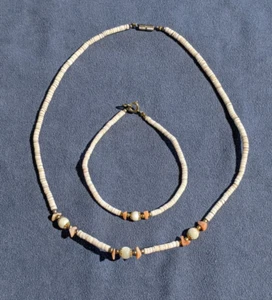 Jewelry Set Necklace & Bracelet Real Shells - Picture 1 of 6
