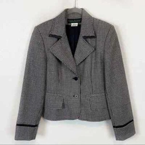 Harve Benard Blazer Women's Size 6 Wool Houndstooth Long Sleeve Vintage Career - Picture 1 of 4