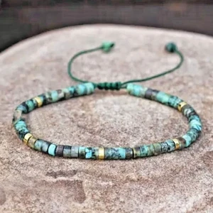 Handmade African Turquoise 4mm Beads Healing Protection Balance Bracelet Gifts - Picture 1 of 2