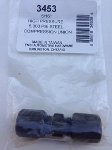 5/16" High Pressure 5,000 Psi Black Steel Compression Union- 1 Pc - Picture 1 of 2