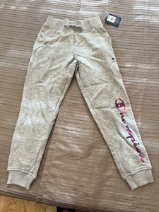 Champion Girls Script Logo Fleece Cuffed Joggers Color Oxford HeatherSize Small - Picture 1 of 3
