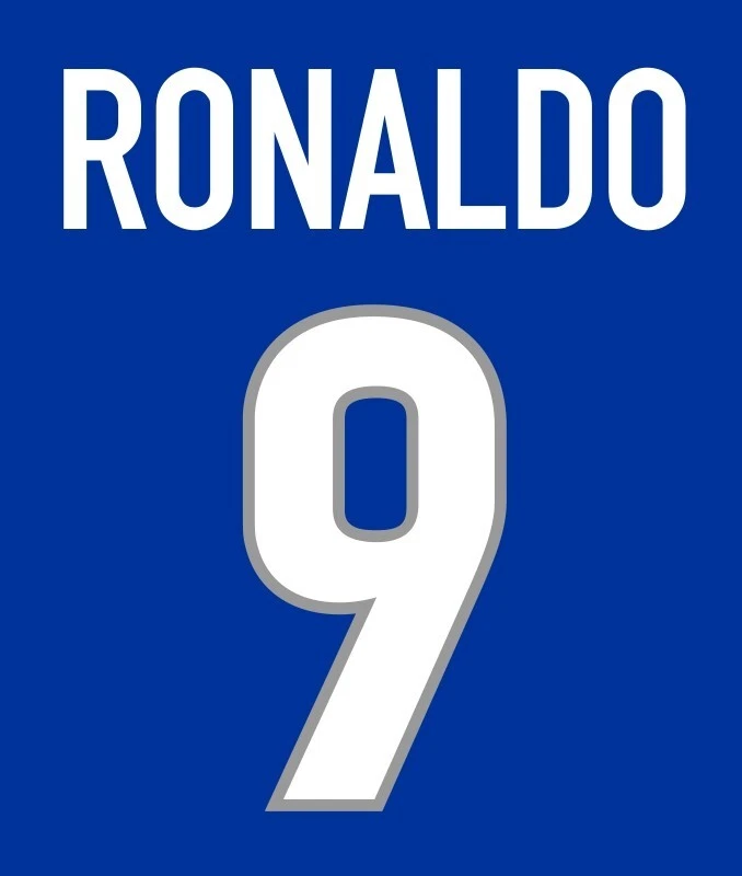Stampa Nome + Numero 9 Ronaldo Inter 98 99 termoadesivo maglia divisa lettering - Image 1 of 1