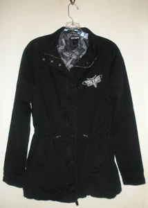 Hot Topic Damen leichte schwarze Cargojacke Gr. S Kordelzug in der Taille - Bild 1 von 5