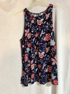 Womens Sleeveless  tank tops L Summer Top Beach Wear Flowy - Picture 1 of 9
