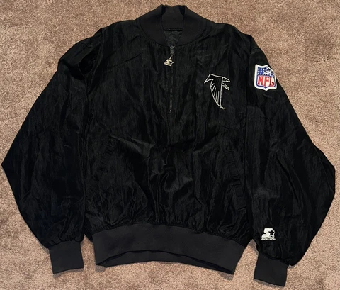Starter Atlanta Falcons Proline NFL Black Jacket Mens Large Vintage USA Made Cover