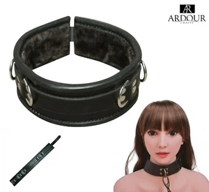 BDSM Sex Neck Collar Restraint Fur Lining Collar with D-RING Head Harness BDSM - Picture 1 of 7