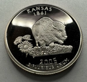 2005-S Kansas State Quarter 25cent PROOF Coin from US Mint Proof Set - Picture 1 of 4
