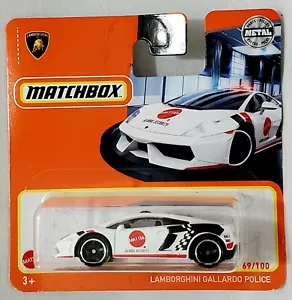 2021 MATCHBOX - LAMBORGHINI GALLARDO POLICE 69/100 - 1:64 SHORT CARD - Picture 1 of 4