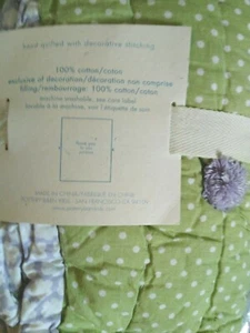 Nuevos pompones Pottery Barn Kids punto verde Brianna estándar SHAM lavanda púrpura - Imagen 1 de 4