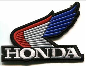HONDA WING RED WHITE BLUE  EMBROIDERED BIKER PATCH (HP1)