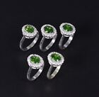Wholesale 5pc 925 Sterling Silver Green Simulated Emerald Topaz Ring Lot K133