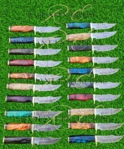LOT OF 40PCS HAND FORGED DAMASCUS STEEL 6" INCHES RESIN HANDLE KNIVES W/SHEATH - Picture 1 of 3